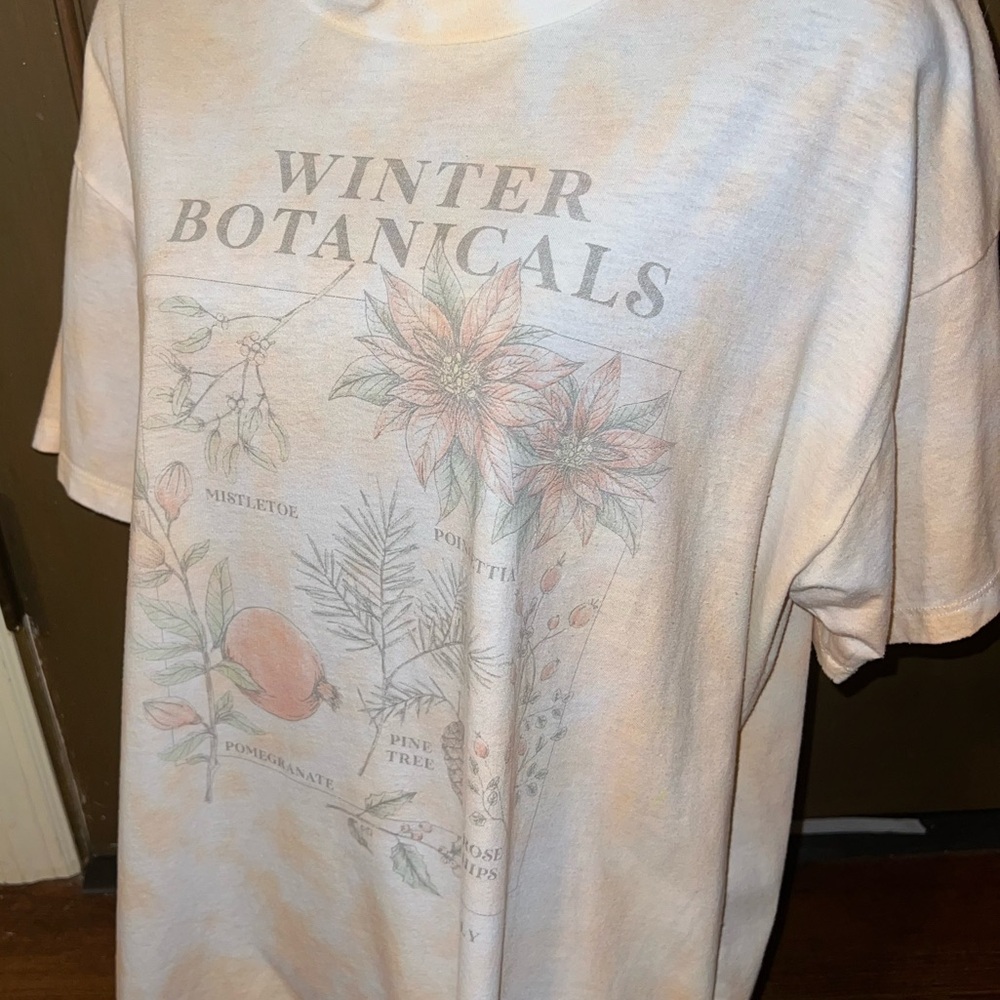 American Eagle Floral Graphic Boho White Oversized Short Sleeve Shirt Size XS - Picture 4 of 8